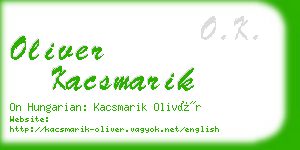 oliver kacsmarik business card